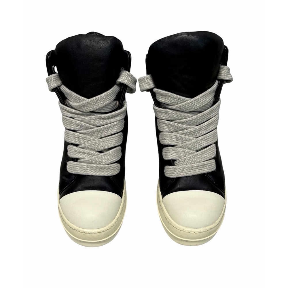 RICK OWENS Jumbo Laces Padded High Top Shoe's Black Milk Sneakers Size 45 US 12